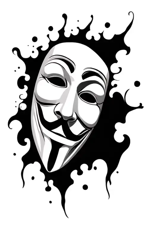 Anonymous Mask tattoo design idea