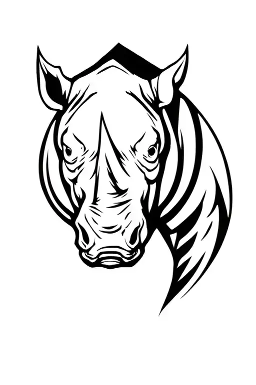 rhino head tattoo design idea