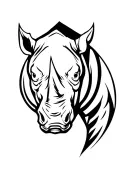rhino head tattoo design idea