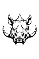 rhino head tattoo design idea