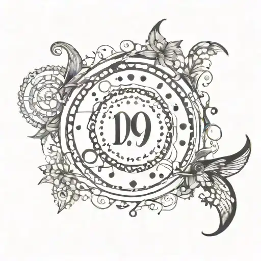 birth years 1999,1997,1966,1970 in a circle with dots in between tattoo design idea