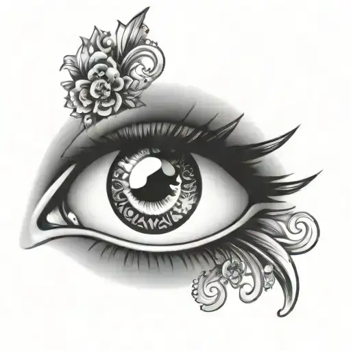 gypsy eye with diamonds tattoo design idea