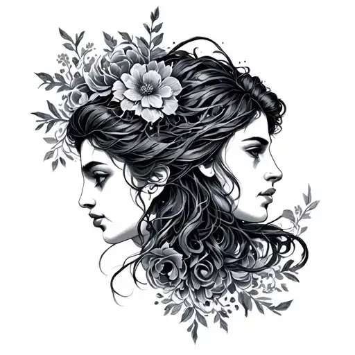 Virgo And Aquarius tattoo design idea