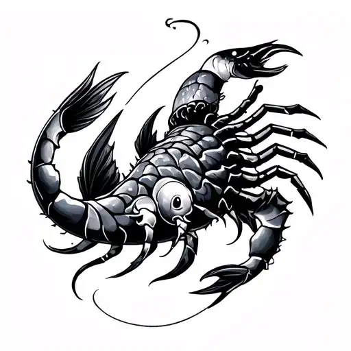Pisces and Scorpio  tattoo design idea