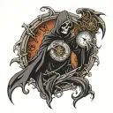 grim reaper clock shadow  tattoo design idea