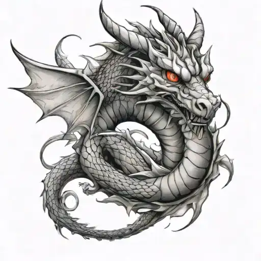 dragon wrapped around arm tattoo design idea