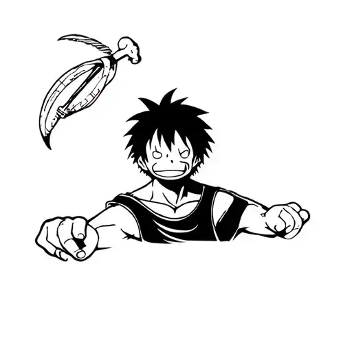 monkey d luffy one piece tattoo design idea
