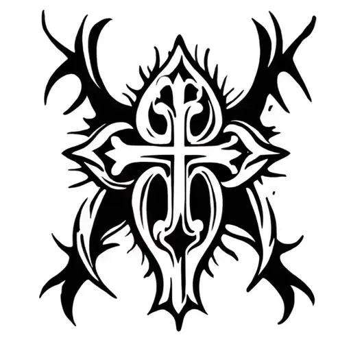 catholic cross tattoo design idea