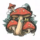 fairy moon toadstool virgo tattoo design idea