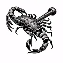 skull scorpion baseball bat palm tree tattoo design idea