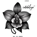 I want to draw my daughter Name on my fore arm , her name is " cataleya= orchids" and she is born on 24-12-2023, tattoo design idea