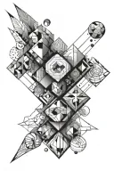 thick geometric shapes tattoo design idea