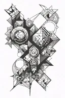 thick geometric shapes tattoo design idea