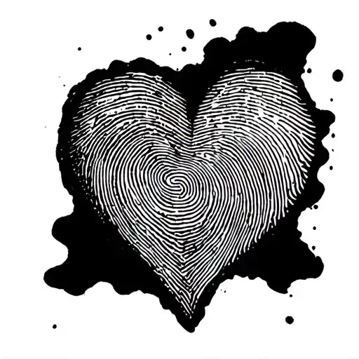 heart made with thumb print with a life line coming out of it that says more  tattoo design idea