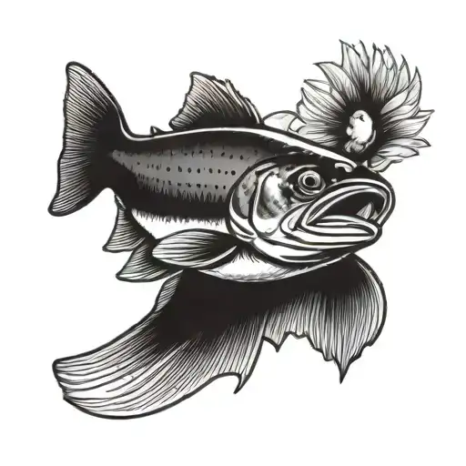 rainbow trout tattoo design idea