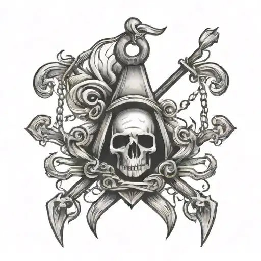 cut gallows tattoo design idea