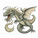 Godzilla fighting king ghidorah tattoo design idea