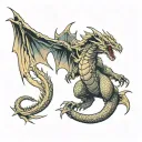 Godzilla fighting king ghidorah tattoo design idea