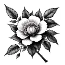 Hawthorn Flower tattoo design idea