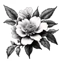 Hawthorn Flower tattoo design idea
