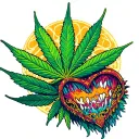 Love for Georgian under marijuana and with psychedelic tattoo design idea