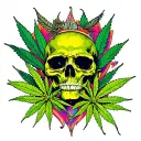 Love for Georgian under marijuana and with psychedelic tattoo design idea