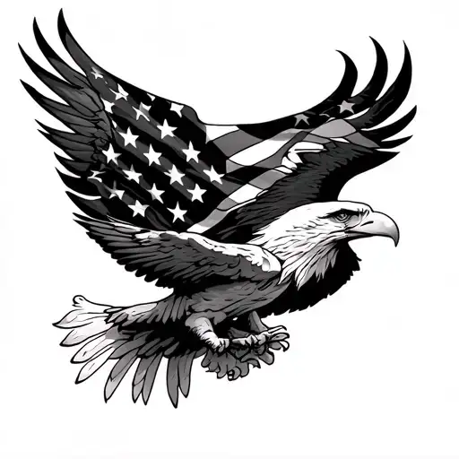 Eagle, American flag morphing tattoo design idea