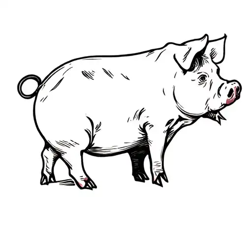 sin of gluttony pig tattoo design idea