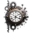 Steampunk clock with gears tattoo design idea