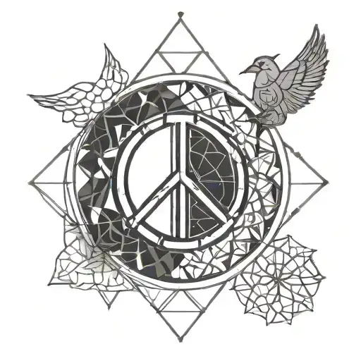 peace love and prosperity tattoo design idea