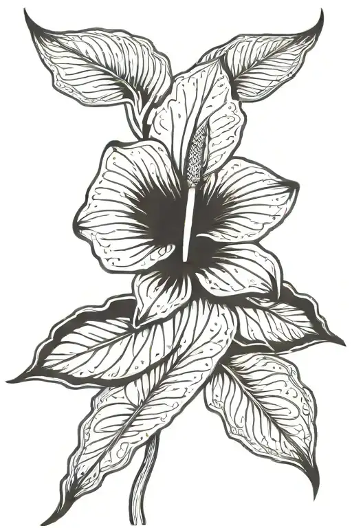 anthurium clarinervium cyber tribal tattoo tattoo design idea