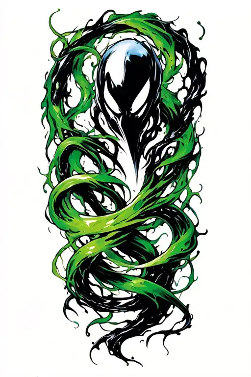 symbiote tendrils tattoo design idea