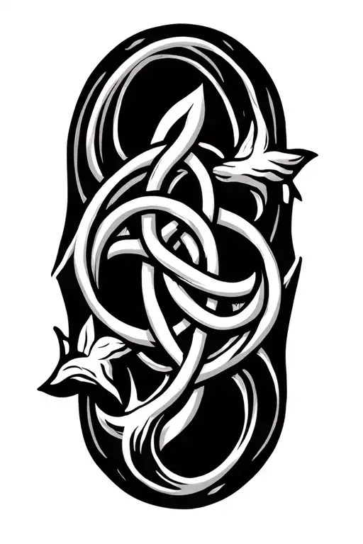 celtic fathers knot made of vines tattoo design idea