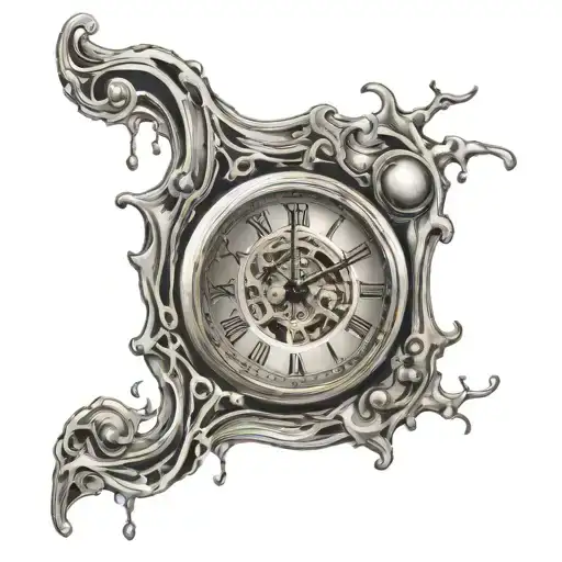 Dali clock melting tattoo design idea