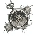 Dali clock melting tattoo design idea