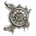 Dali clock melting tattoo design idea