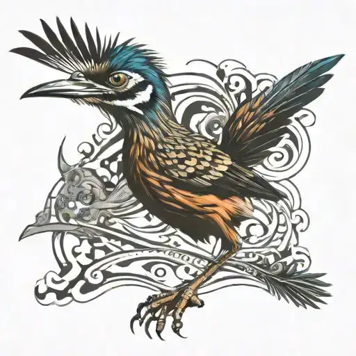 roadrunner sprinting tattoo design idea