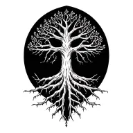 nordic tree roots spreading tattoo design idea