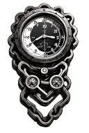 timing chain with clock and gauge cluster shaped like tattoo design idea