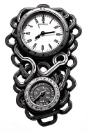 timing chain with clock and gauge cluster shaped like tattoo design idea