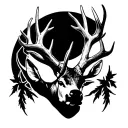 Deer Antler outline tatoo with 10 points  tattoo design idea