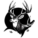 Deer Antler outline tatoo with 10 points  tattoo design idea