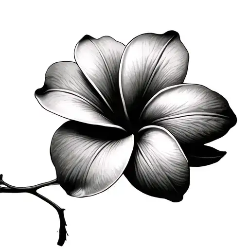 sunset frangipani flower tattoo design idea