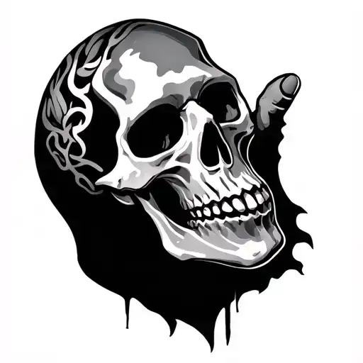 lower skeleton face hand tattoo tattoo design idea