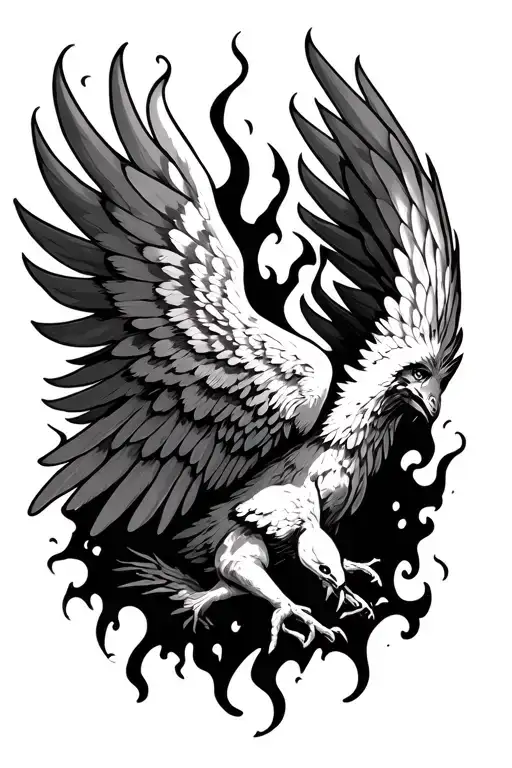 burning wings on their own tattoo design idea