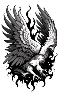 burning wings on their own tattoo design idea