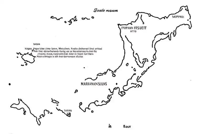 fine line tattoo of the Northern Mariana Islands highlighting Saipan  tattoo design idea