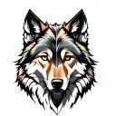 wolf looking forward tattoo design idea