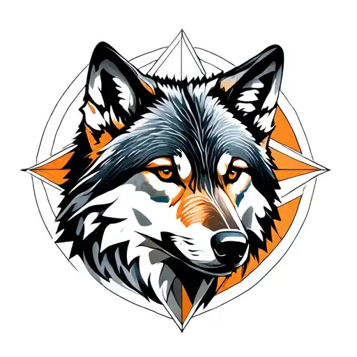 wolf looking forward tattoo design idea