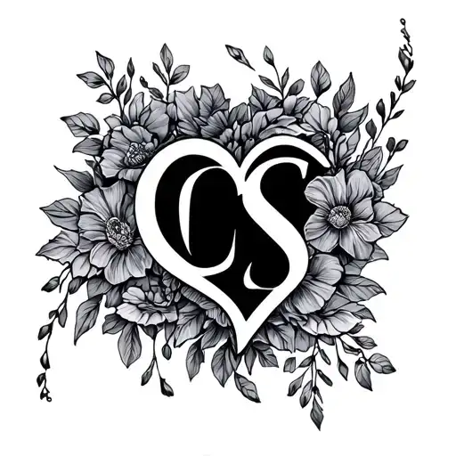 "C❤️S" Black Owned tattoo design idea